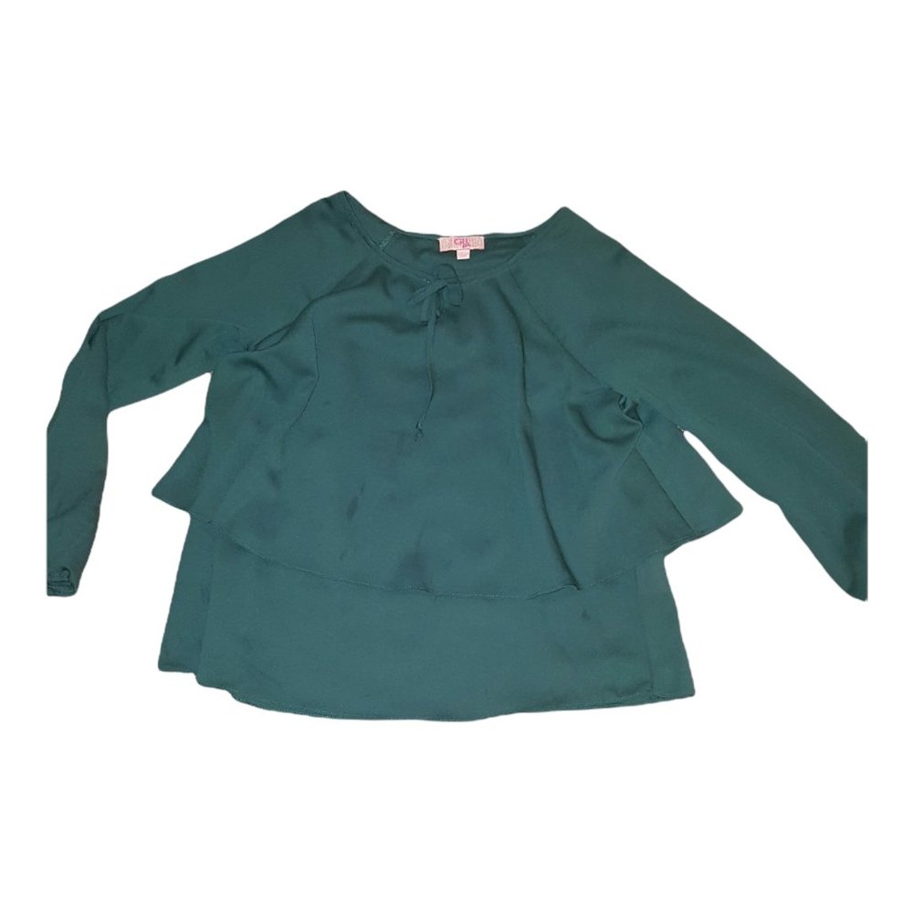 Gianni Bini‎ Dressy Flowy Top Beautiful Green Girls Large